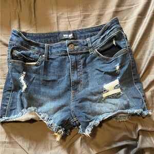 Blue denim shorts